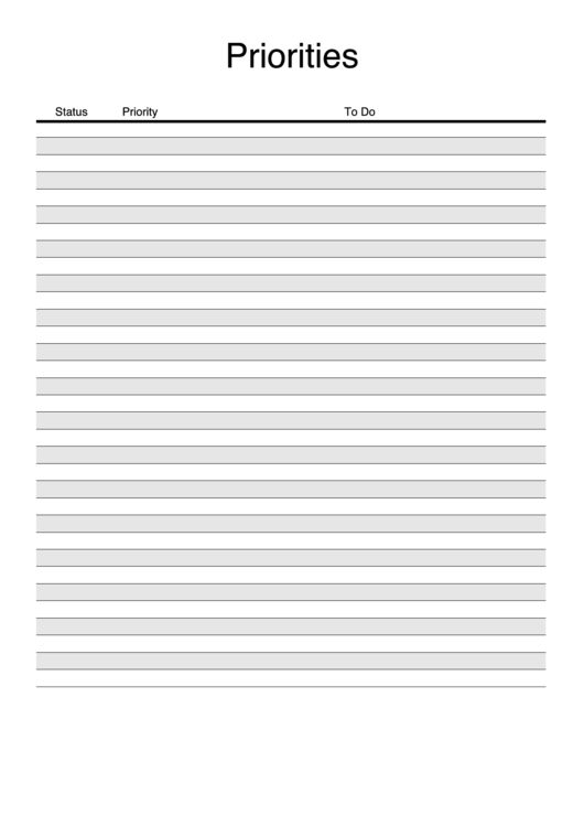 Priority To Do List Printable pdf