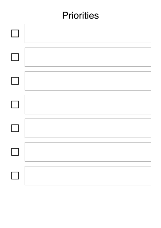 Priorities To Do List Printable pdf