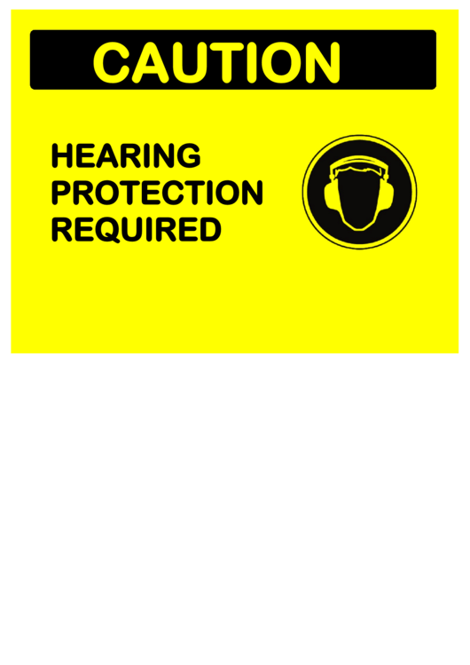 Caution Ear Protection 2 Printable pdf