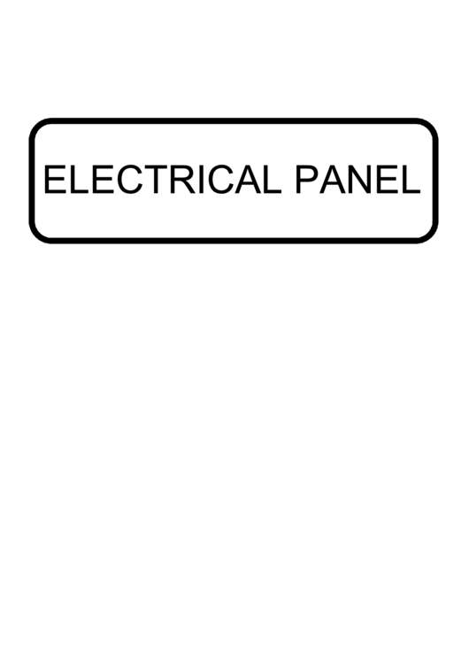 Electrical Panel Sign Template Printable pdf