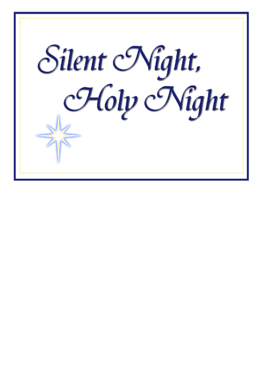 Silent Night Sign Printable pdf