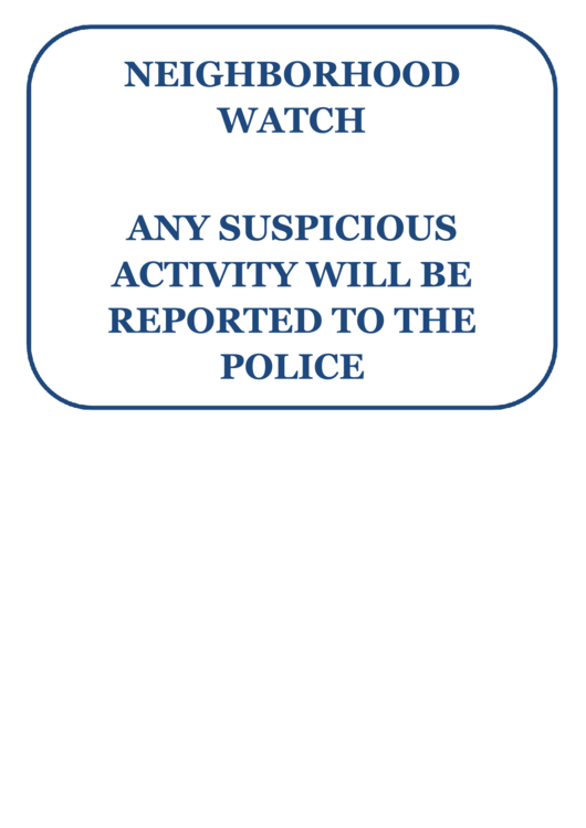 Neighborhood Watch Sign Printable pdf