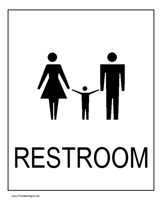 Restroom Family Sign Printable pdf