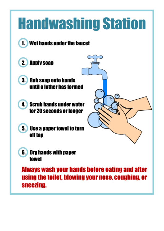 Handwashing Station Sign Printable pdf