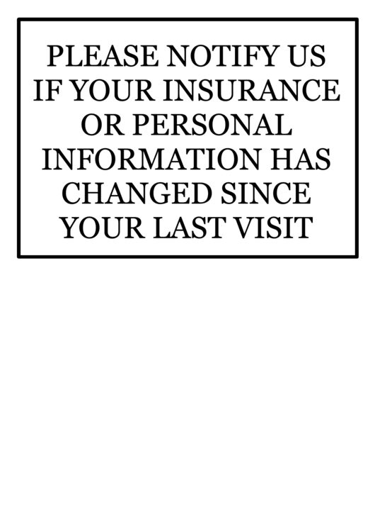 Insurance Change Sign Printable pdf