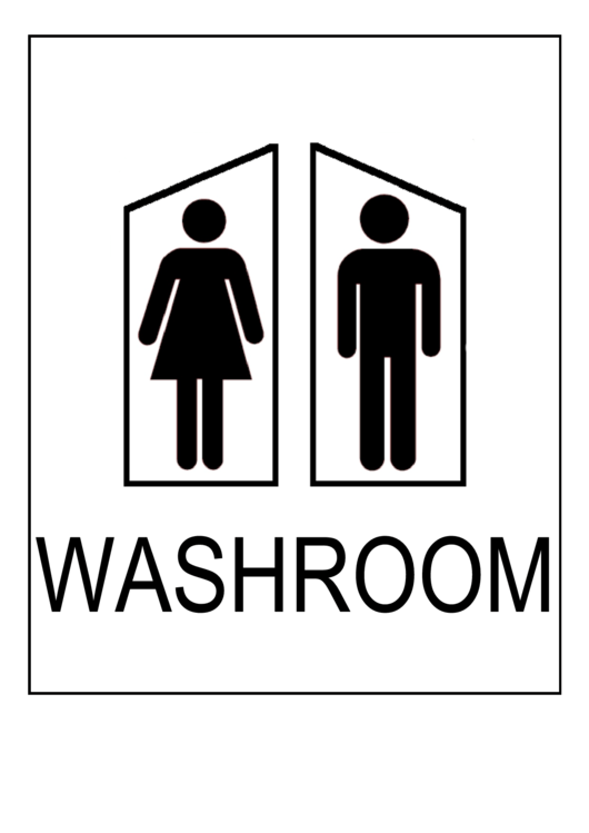 Washroom Sign Printable pdf