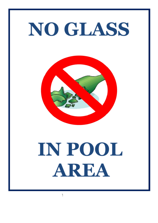 No Glass In Pool Area Printable pdf