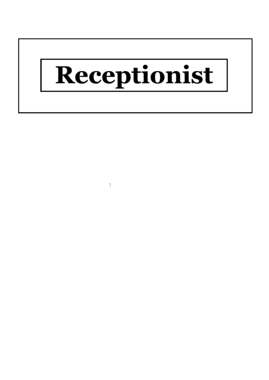 Receptionist Sign Template Printable pdf