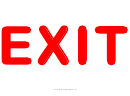 Exit Red On White Sign