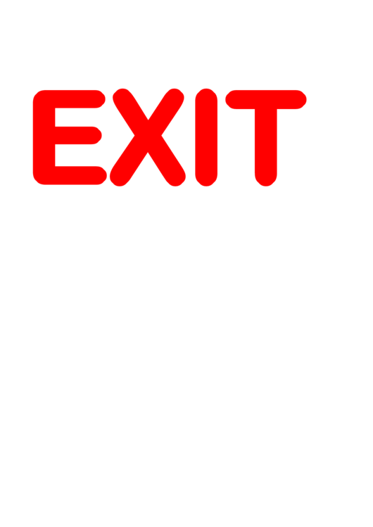 Exit Red On White Sign Printable pdf