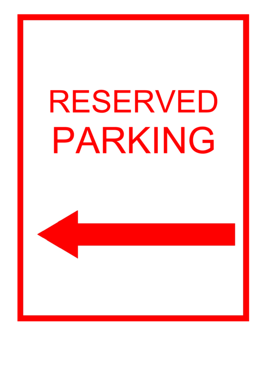 Reserved Parking Left Red Sign Printable pdf