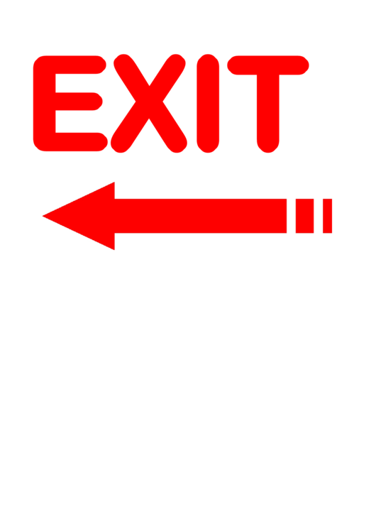 Exit Left Sign Printable pdf