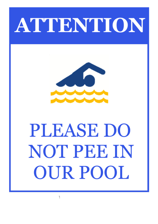 Do Not Pee In Our Pool Printable pdf