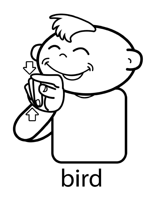 Bird Sign (Sign Language Words) printable pdf download