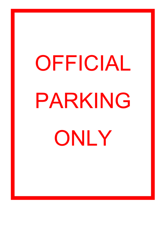 Official Parking Only Red Sign Printable pdf