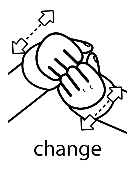 Sign Language Words: Change Sign Printable pdf