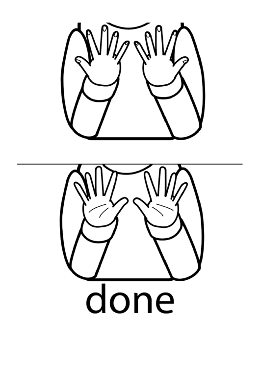 Done Sign (Sign Language Words) Printable pdf
