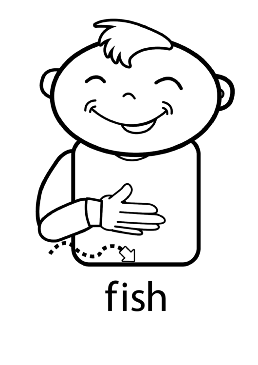 Fish Sign (Sign Language Words) Printable pdf