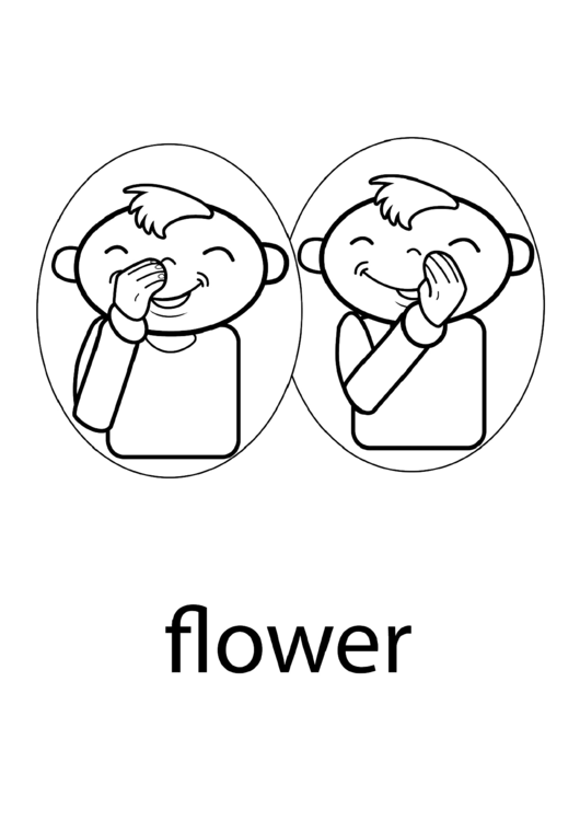Sign Language Words: Flower Sign Printable pdf