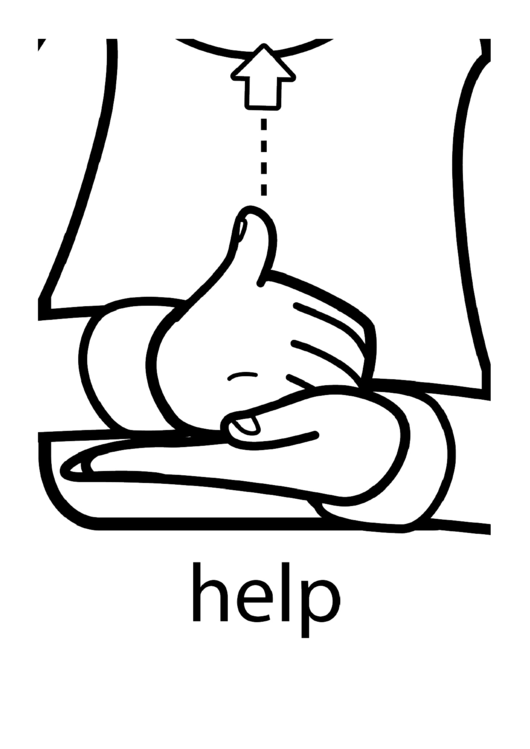 Help Sign (Sign Language Words) Printable pdf