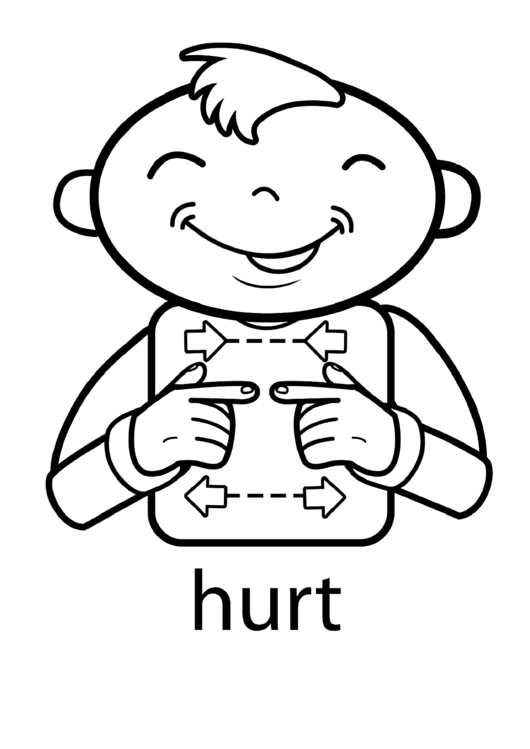 Hurt Sign (Sign Language Words) Printable pdf