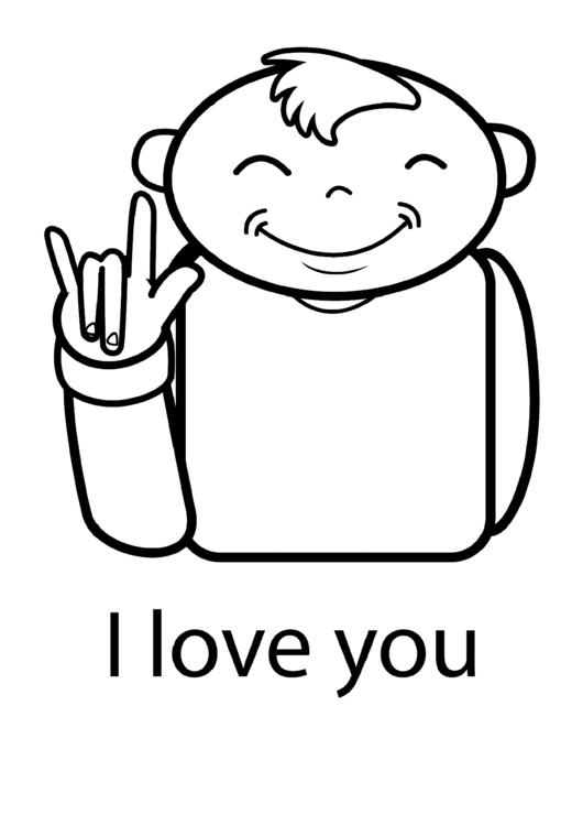 I Love You Sign Printable pdf