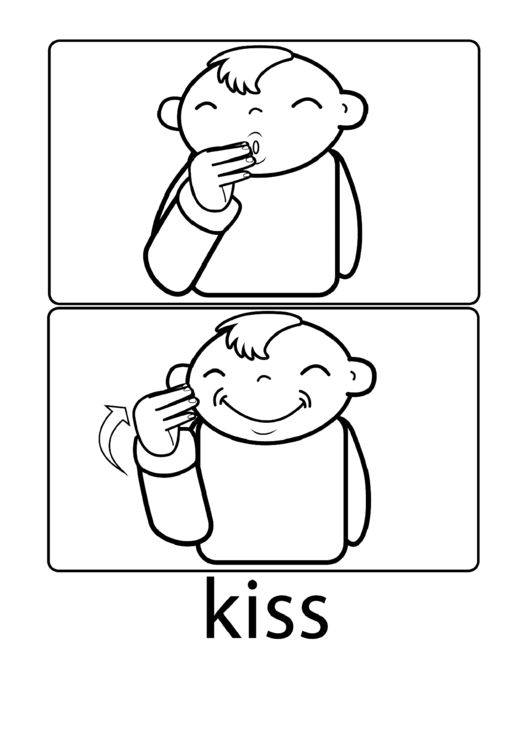 Kiss Sign (Sign Language Words) Printable pdf