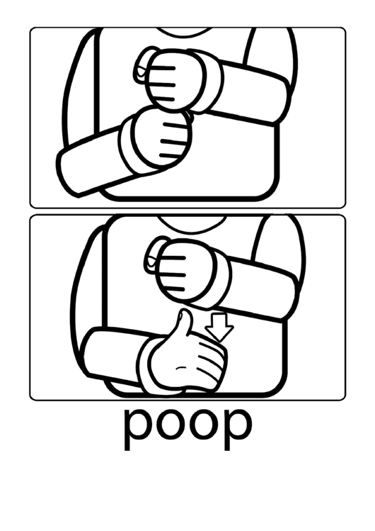 Poop Sign (Sign Language Words) Printable pdf