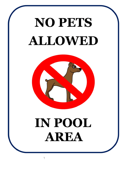 No Pets Allowed Pool Area Printable pdf