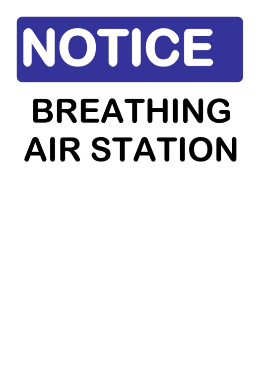 Notice Breathing Air Station Sign Printable pdf