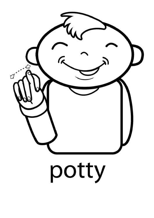 Sign Language Words: Potty Sign Printable pdf