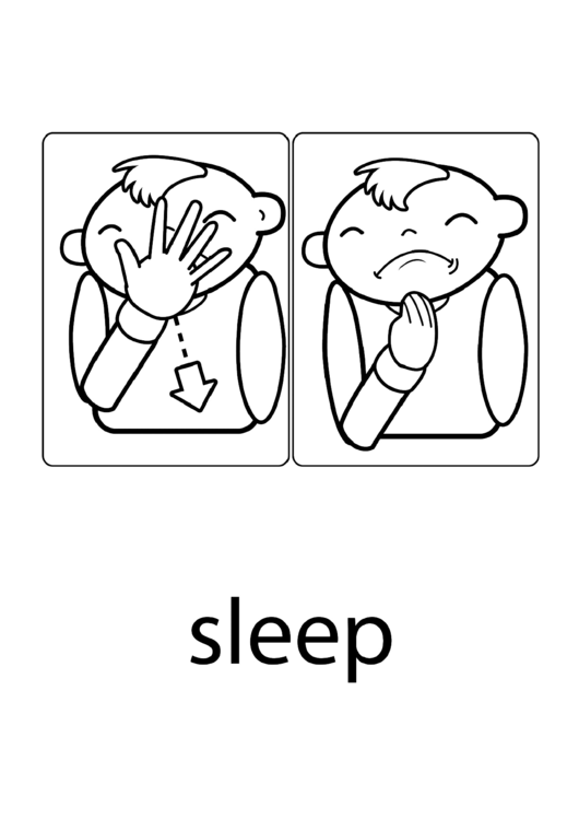 Sign Language Words: Sleep Sign Printable pdf
