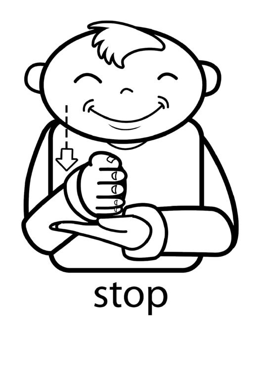 Stop Sign (Sign Language Words) Printable pdf