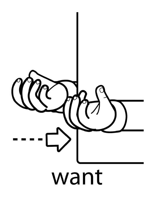 Want Sign (Sign Language Words) Printable pdf