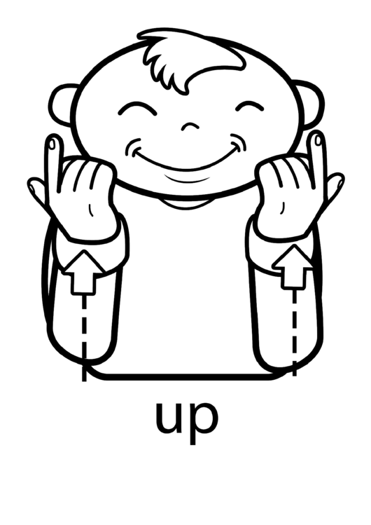 Sign Language - Up Sign Printable pdf