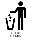 Litter Disposal Sign Template