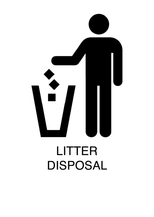 Litter Disposal Sign Template Printable pdf