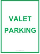 Valet Parking Green Sign