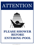 Shower Before Entering Pool