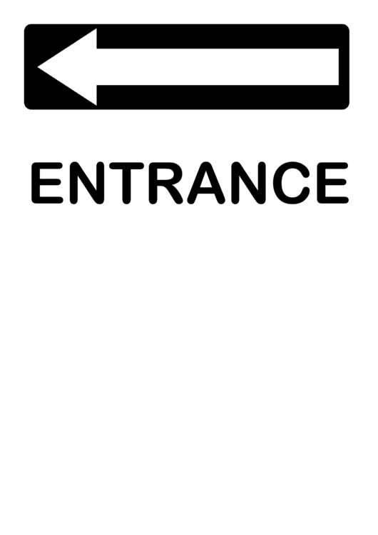 Directions Entrance Left Sign Printable pdf