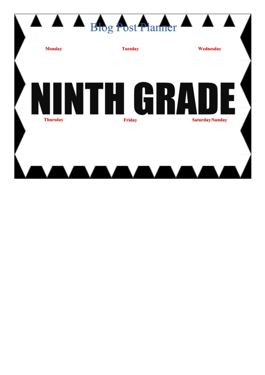 Ninth Grade Sign Printable pdf