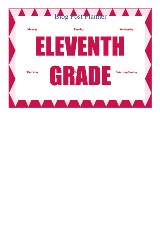 Eleventh Grade Sign Printable pdf