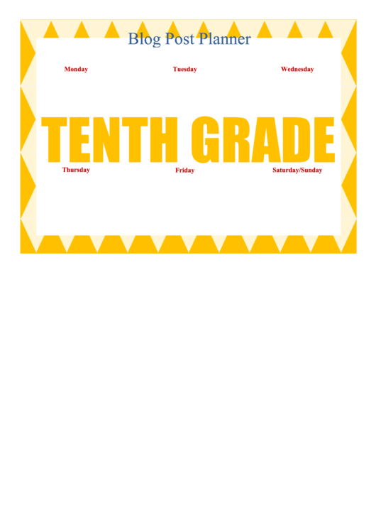 Tenth Grade Sign Printable pdf