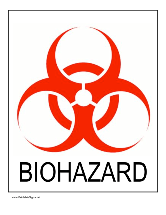 Biohazard Sign Printable pdf