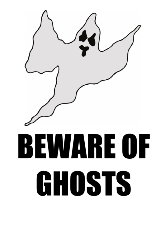 Beware Of Ghosts Sign Printable pdf