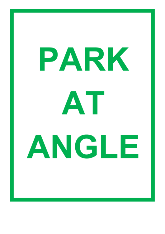 Park At Angle Sign Printable pdf