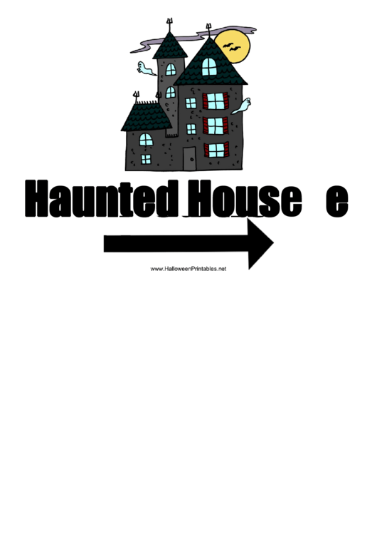 Haunted House Right Sign Printable pdf