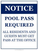 Pool Pass Required