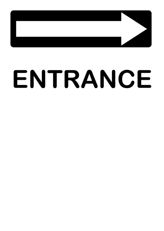 Directions Entrance Right Sign Printable pdf