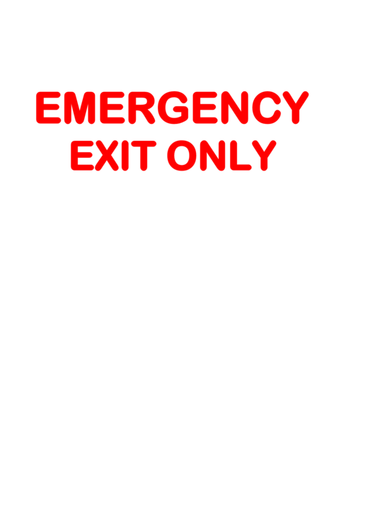 Exit Emergency Exit Only Sign Template Printable pdf